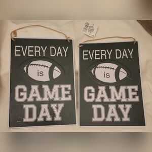 Bundle Of 2 Sports Metal Signs. Man Cave, Kids Rooms, Football